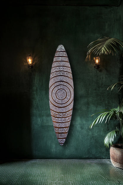 Tribal Carved Surf Board Wall Decor - Style 1