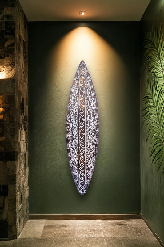 Tribal Carved Surf Board Wall Decor - Style 3