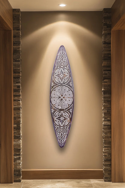 Tribal Carved Surf Board Wall Decor - Style 4