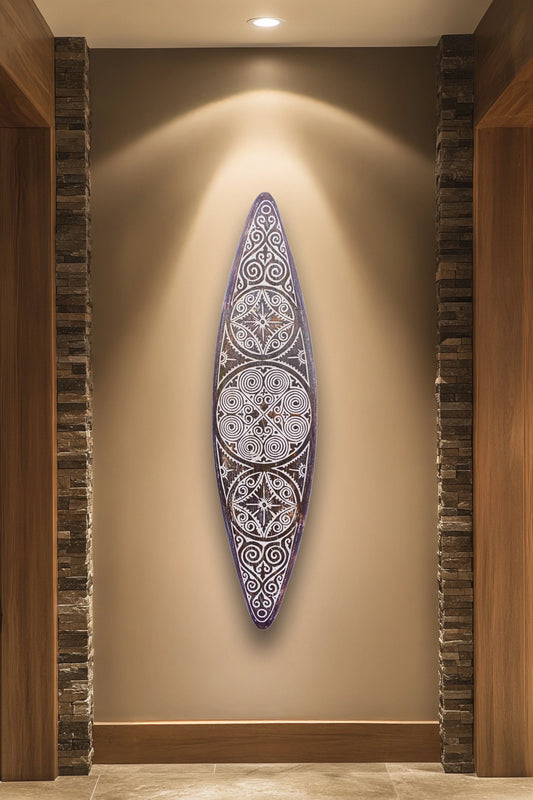 Tribal Carved Surf Board Wall Decor - Style 4