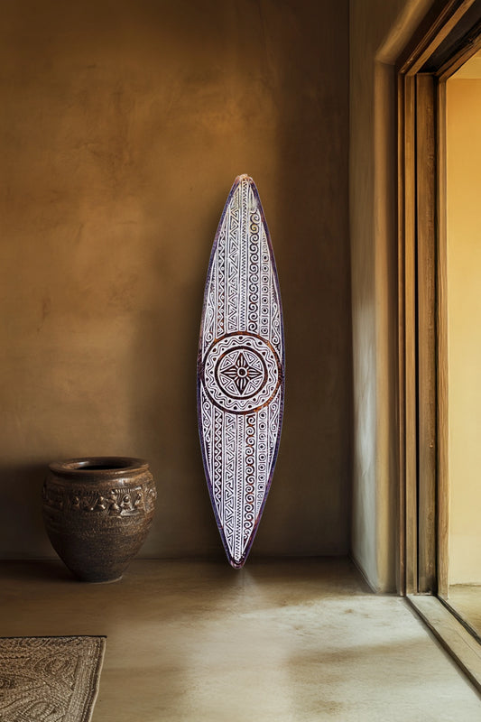 Tribal Carved Surf Board Wall Decor - Style 8