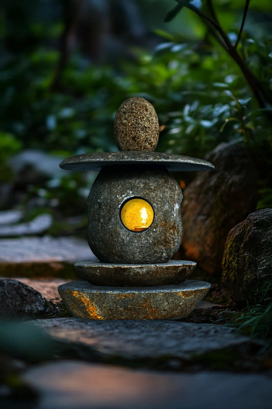 Hand Carved Stone Pathway Lamp Style 1