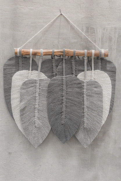 Wall Hanging Macrame - Grey Collage Hand Woven